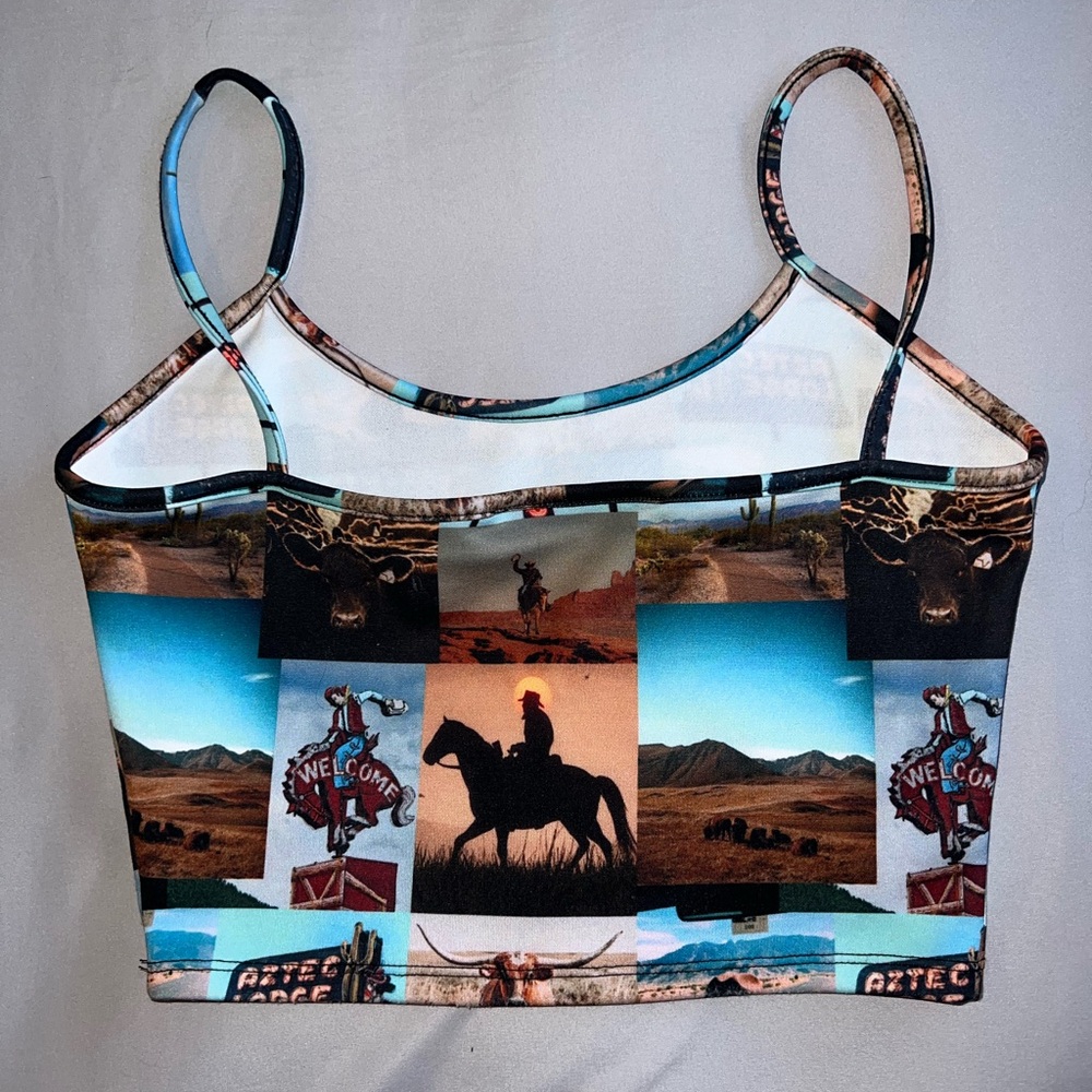 Western Themed Crop Tank Top